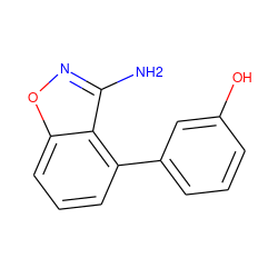 Nc1noc2cccc(-c3cccc(O)c3)c12 ZINC000063298589