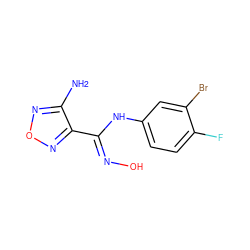 Nc1nonc1/C(=N/O)Nc1ccc(F)c(Br)c1 ZINC000045253724