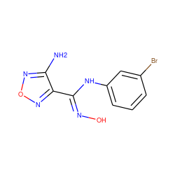 Nc1nonc1/C(=N/O)Nc1cccc(Br)c1 ZINC000045253922