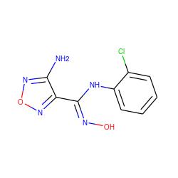 Nc1nonc1/C(=N/O)Nc1ccccc1Cl ZINC000045300540