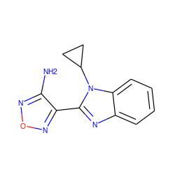 Nc1nonc1-c1nc2ccccc2n1C1CC1 ZINC000034321506