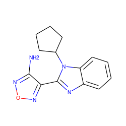 Nc1nonc1-c1nc2ccccc2n1C1CCCC1 ZINC000049018653