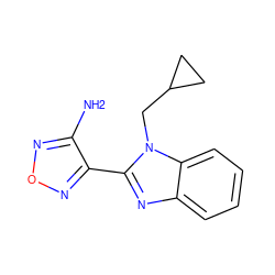 Nc1nonc1-c1nc2ccccc2n1CC1CC1 ZINC000000053816