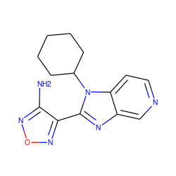 Nc1nonc1-c1nc2cnccc2n1C1CCCCC1 ZINC000013981338