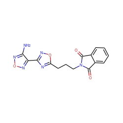 Nc1nonc1-c1noc(CCCN2C(=O)c3ccccc3C2=O)n1 ZINC000000089357