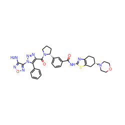 Nc1nonc1-n1nnc(C(=O)N2CCC[C@@H]2c2cccc(C(=O)Nc3nc4c(s3)C[C@@H](N3CCOCC3)CC4)c2)c1-c1ccccc1 ZINC000220407247