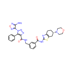 Nc1nonc1-n1nnc(C(=O)NCc2cccc(C(=O)Nc3nc4c(s3)C[C@@H](N3CCOCC3)CC4)c2)c1-c1ccccc1 ZINC000167968678