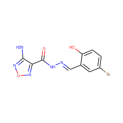 Nc1nonc1C(=O)N/N=C/c1cc(Br)ccc1O ZINC000000206365