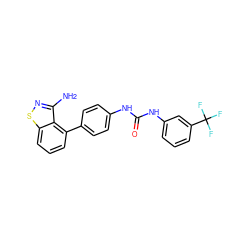 Nc1nsc2cccc(-c3ccc(NC(=O)Nc4cccc(C(F)(F)F)c4)cc3)c12 ZINC000014975348