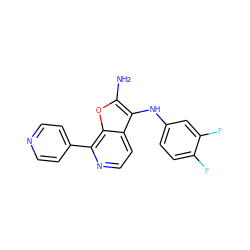 Nc1oc2c(-c3ccncc3)nccc2c1Nc1ccc(F)c(F)c1 ZINC000219246663