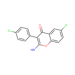 Nc1oc2ccc(Cl)cc2c(=O)c1-c1ccc(Cl)cc1 ZINC000005031617