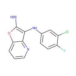 Nc1oc2cccnc2c1Nc1ccc(F)c(Cl)c1 ZINC000222930057