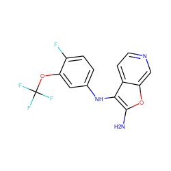 Nc1oc2cnccc2c1Nc1ccc(F)c(OC(F)(F)F)c1 ZINC000222978334