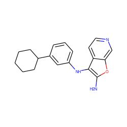 Nc1oc2cnccc2c1Nc1cccc(C2CCCCC2)c1 ZINC000223011107