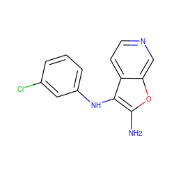 Nc1oc2cnccc2c1Nc1cccc(Cl)c1 ZINC000222944555