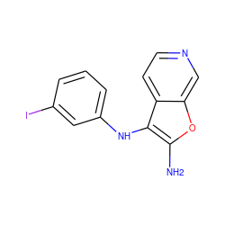 Nc1oc2cnccc2c1Nc1cccc(I)c1 ZINC000222945138