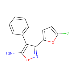 Nc1onc(-c2ccc(Cl)o2)c1-c1ccccc1 ZINC000103269986