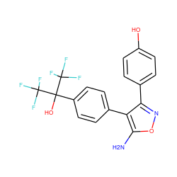 Nc1onc(-c2ccc(O)cc2)c1-c1ccc(C(O)(C(F)(F)F)C(F)(F)F)cc1 ZINC000028567950