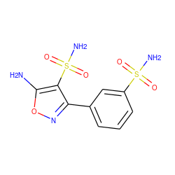 Nc1onc(-c2cccc(S(N)(=O)=O)c2)c1S(N)(=O)=O ZINC001772584598