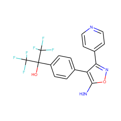 Nc1onc(-c2ccncc2)c1-c1ccc(C(O)(C(F)(F)F)C(F)(F)F)cc1 ZINC000028568063