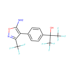 Nc1onc(C(F)(F)F)c1-c1ccc(C(O)(C(F)(F)F)C(F)(F)F)cc1 ZINC000036184774