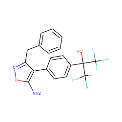 Nc1onc(Cc2ccccc2)c1-c1ccc(C(O)(C(F)(F)F)C(F)(F)F)cc1 ZINC000028569486