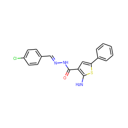 Nc1sc(-c2ccccc2)cc1C(=O)N/N=C/c1ccc(Cl)cc1 ZINC000001036208