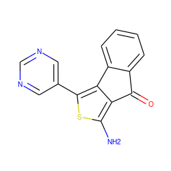 Nc1sc(-c2cncnc2)c2c1C(=O)c1ccccc1-2 ZINC000064485775