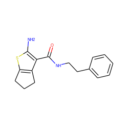 Nc1sc2c(c1C(=O)NCCc1ccccc1)CCC2 ZINC000000352582