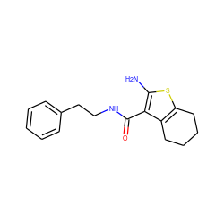 Nc1sc2c(c1C(=O)NCCc1ccccc1)CCCC2 ZINC000000036793