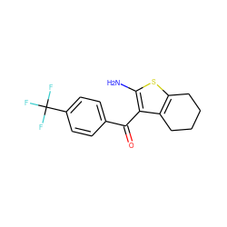 Nc1sc2c(c1C(=O)c1ccc(C(F)(F)F)cc1)CCCC2 ZINC000013800368