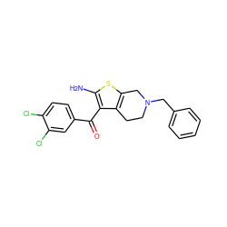 Nc1sc2c(c1C(=O)c1ccc(Cl)c(Cl)c1)CCN(Cc1ccccc1)C2 ZINC000013800373