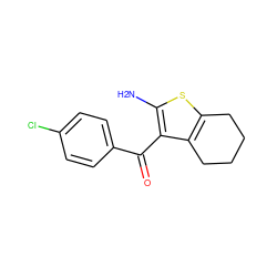 Nc1sc2c(c1C(=O)c1ccc(Cl)cc1)CCCC2 ZINC000000411286