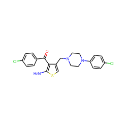 Nc1scc(CN2CCN(c3ccc(Cl)cc3)CC2)c1C(=O)c1ccc(Cl)cc1 ZINC000040861846