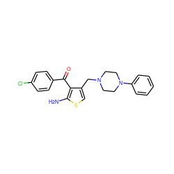 Nc1scc(CN2CCN(c3ccccc3)CC2)c1C(=O)c1ccc(Cl)cc1 ZINC000040865076