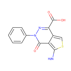 Nc1scc2c(C(=O)O)nn(-c3ccccc3)c(=O)c12 ZINC000033963343