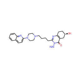 Nn1c(CCCCN2CCN(c3ccc4ccccc4n3)CC2)nc2c(c1=O)C[C@H](O)CC2 ZINC000064453607