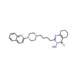 Nn1c(CCCCN2CCN(c3ccc4ccccc4n3)CC2)nc2c(c1=O)CCCC2 ZINC000043172197