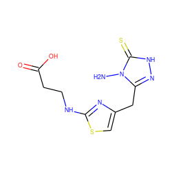 Nn1c(Cc2csc(NCCC(=O)O)n2)n[nH]c1=S ZINC000028712126