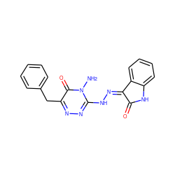 Nn1c(N/N=C2\C(=O)Nc3ccccc32)nnc(Cc2ccccc2)c1=O ZINC000084615330