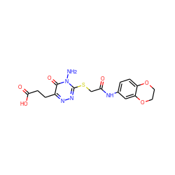 Nn1c(SCC(=O)Nc2ccc3c(c2)OCCO3)nnc(CCC(=O)O)c1=O ZINC000002305869