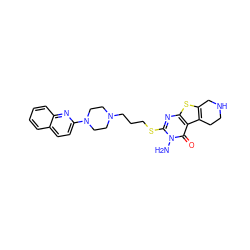 Nn1c(SCCCN2CCN(c3ccc4ccccc4n3)CC2)nc2sc3c(c2c1=O)CCNC3 ZINC000064453678