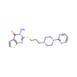 Nn1c(SCCCN2CCN(c3ncccn3)CC2)nc2sccc2c1=O ZINC000026026896