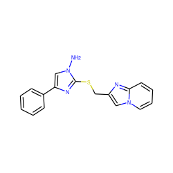 Nn1cc(-c2ccccc2)nc1SCc1cn2ccccc2n1 ZINC000004251812