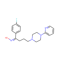 O/N=C(/CCCN1CCN(c2ccccn2)CC1)c1ccc(F)cc1 ZINC000096316500