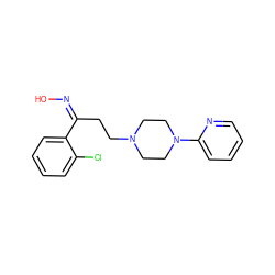 O/N=C(/CCN1CCN(c2ccccn2)CC1)c1ccccc1Cl ZINC000100064634