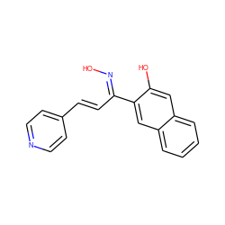 O/N=C(\C=C\c1ccncc1)c1cc2ccccc2cc1O ZINC000473249625