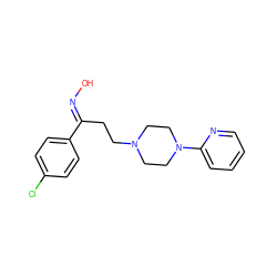 O/N=C(\CCN1CCN(c2ccccn2)CC1)c1ccc(Cl)cc1 ZINC000034577910