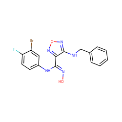 O/N=C(\Nc1ccc(F)c(Br)c1)c1nonc1NCc1ccccc1 ZINC000143260386