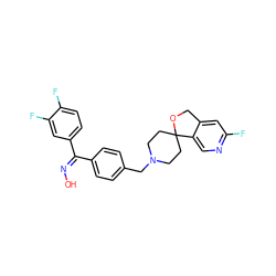 O/N=C(\c1ccc(CN2CCC3(CC2)OCc2cc(F)ncc23)cc1)c1ccc(F)c(F)c1 ZINC000043194856